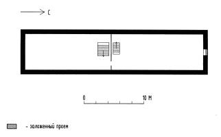 Псковская обл., г. Остров, ул. 25 Октября, 32-а  Усадьба городская Коробовского. Амбар (большой)  Около 1893 г.  План 2-го этажа.